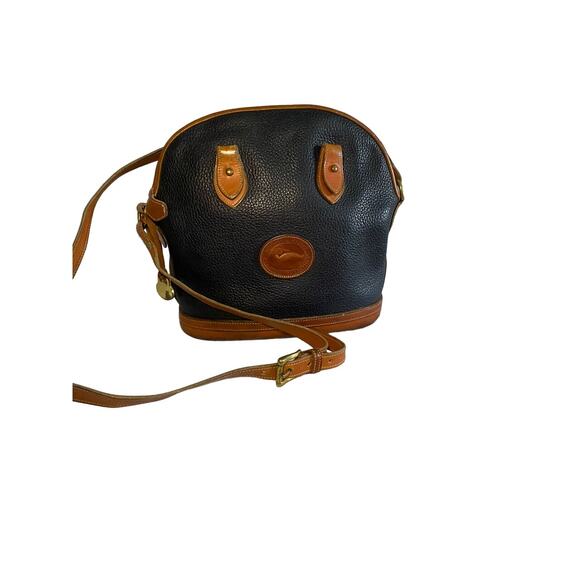 Vintage Dooney & Bourke Handbag  Large Navy Crossbody  Leather - Picture 3 of 9